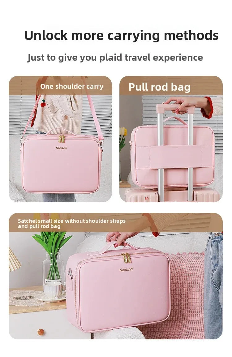 LuxeGlow™ LED Vanity Makeup Bag — Touch‑Light Mirror, Portable Beauty Organiser (Small & Large)