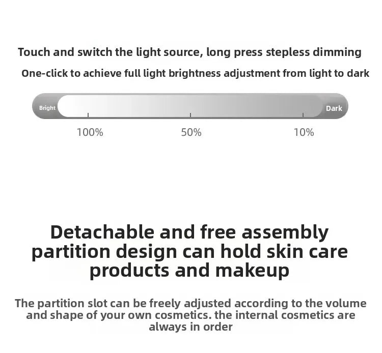 LuxeGlow™ LED Vanity Makeup Bag — Touch‑Light Mirror, Portable Beauty Organiser (Small & Large)