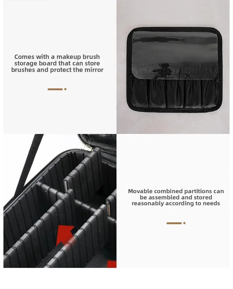 LuxeGlow™ LED Vanity Makeup Bag — Touch‑Light Mirror, Portable Beauty Organiser (Small & Large)