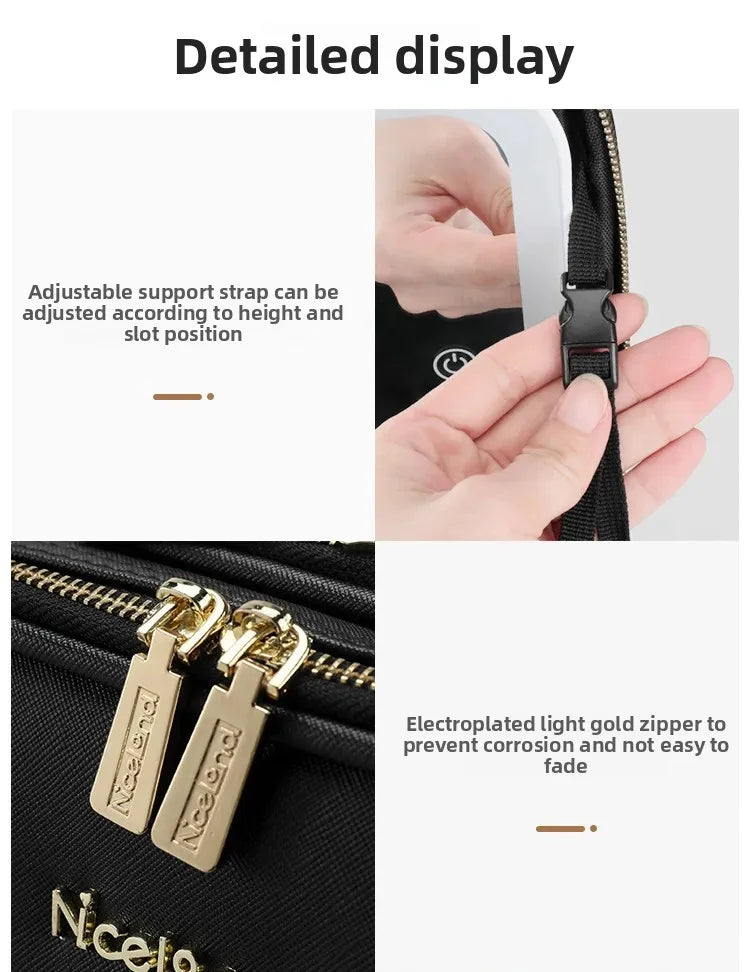 LuxeGlow™ LED Vanity Makeup Bag — Touch‑Light Mirror, Portable Beauty Organiser (Small & Large)