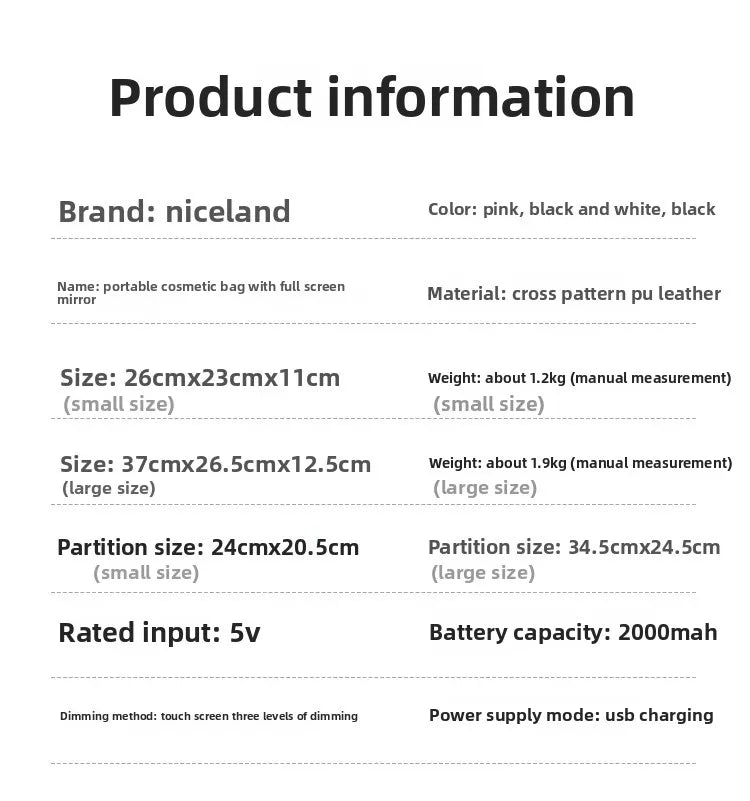 LuxeGlow™ LED Vanity Makeup Bag — Touch‑Light Mirror, Portable Beauty Organiser (Small & Large)